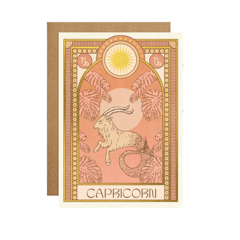 Capricorn Zodiac Card sold by Token Jewelry