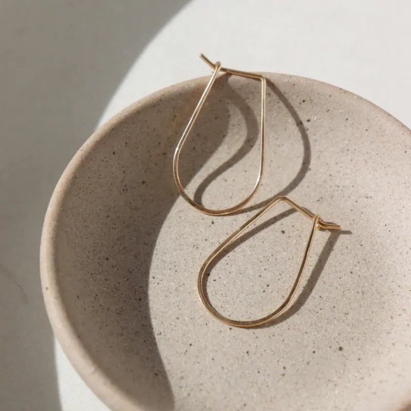 Athena Hoops in 14k Gold made by Token Jewelry