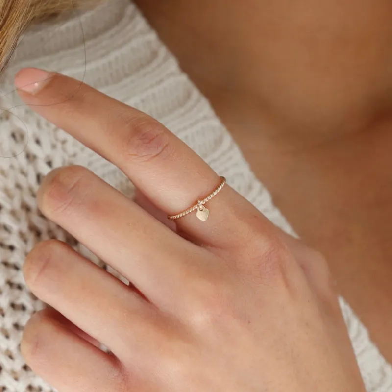 Heart Charmed Ring made by Token Jewelry