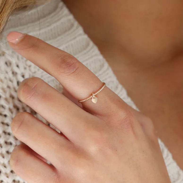 Heart Charmed Ring sold by Token Jewelry