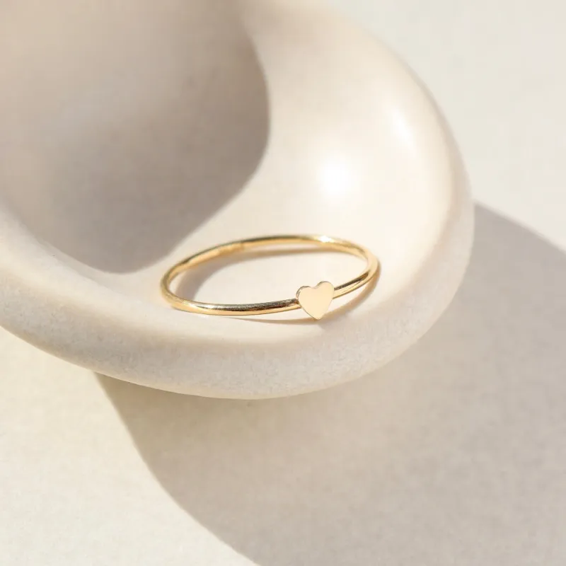 Tiny Heart Ring made by Token Jewelry