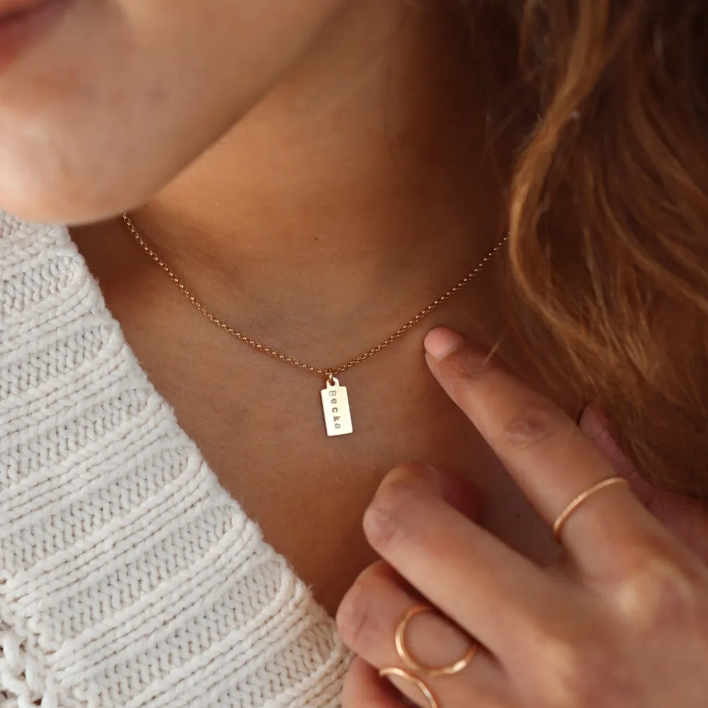 Mini Tag Personalized Necklace sold by Token Jewelry product image thumbnail 2
