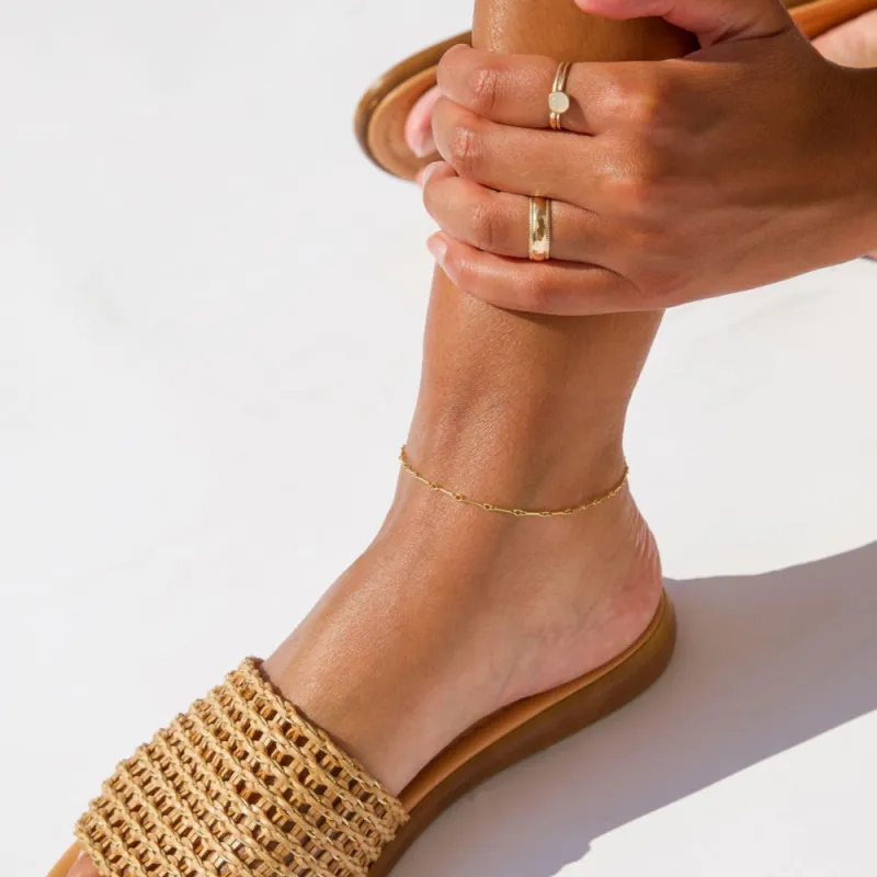 Dot + Dash Anklet made by Token Jewelry