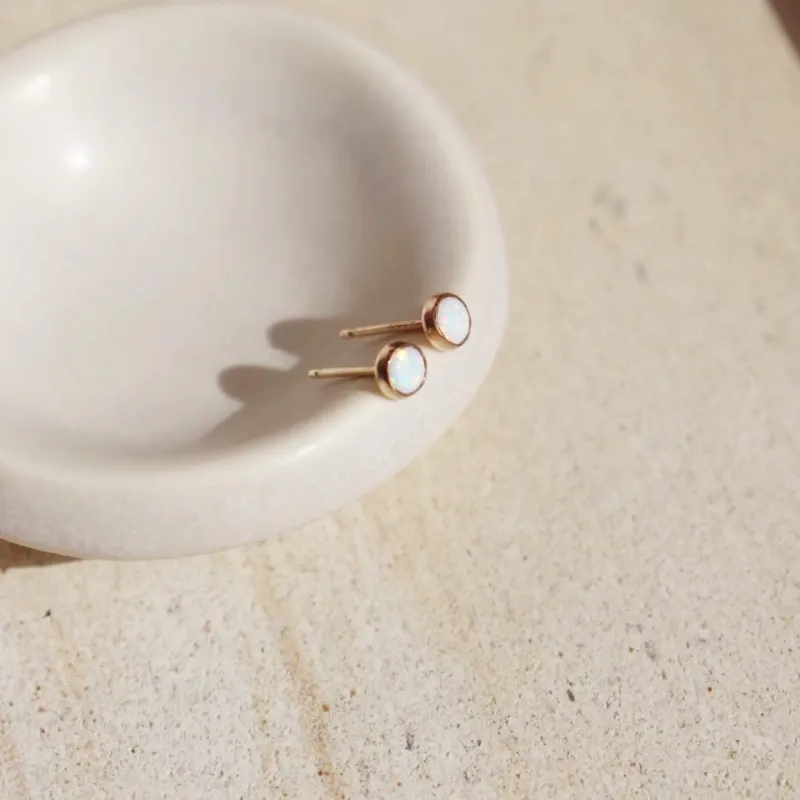 Opal Studs made by Token Jewelry
