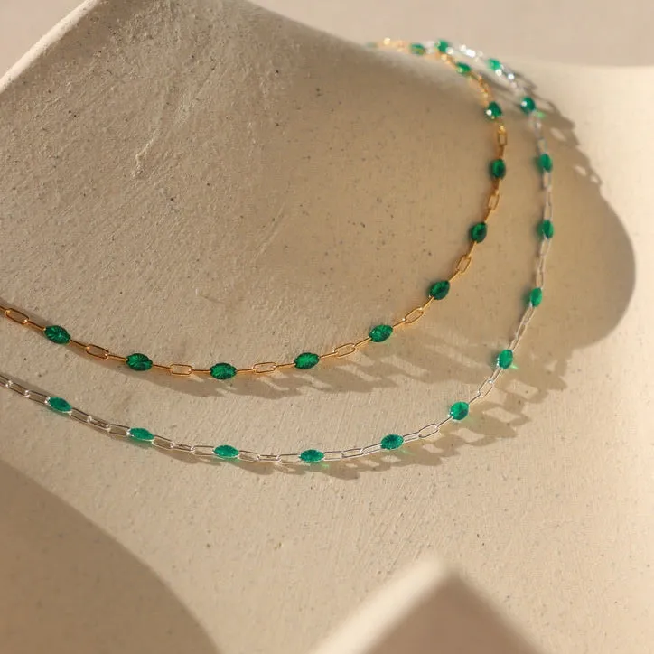 Emerald Gemlink Choker sold by Token Jewelry product image thumbnail 3