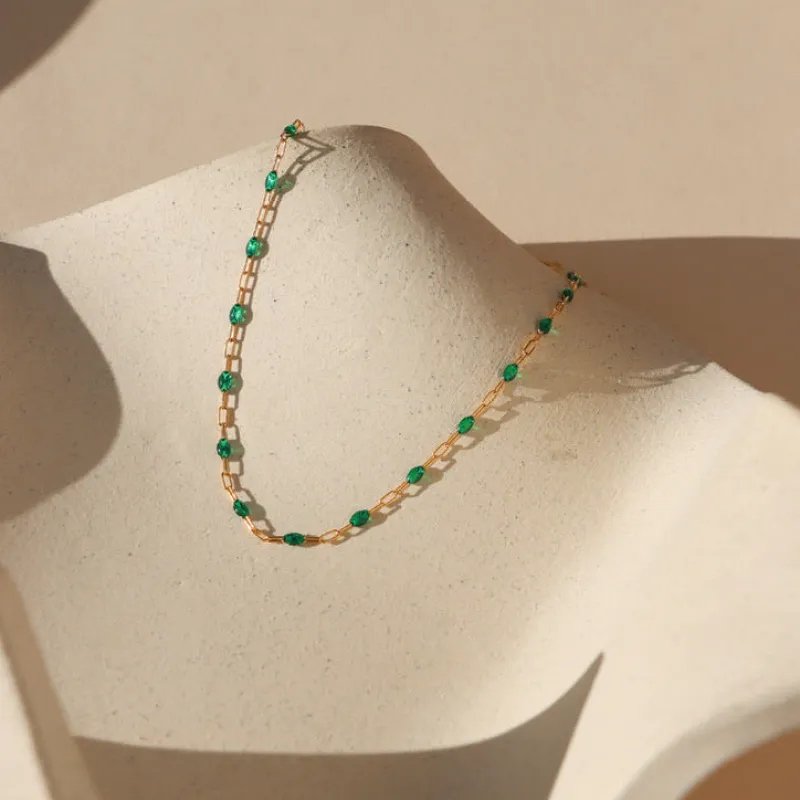 Emerald Gemlink Choker sold by Token Jewelry