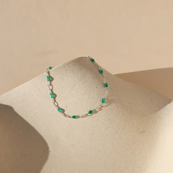 Emerald Gemlink Bracelet sold by Token Jewelry product image thumbnail 2