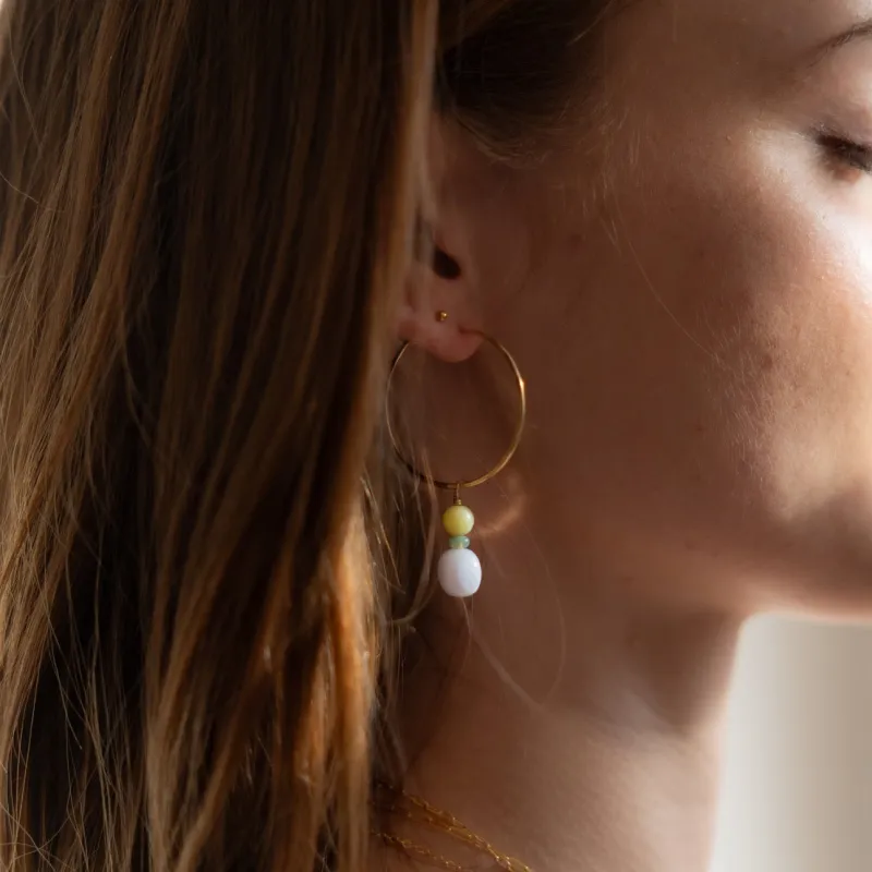 Lemon + Lace Hoops made by Token Jewelry