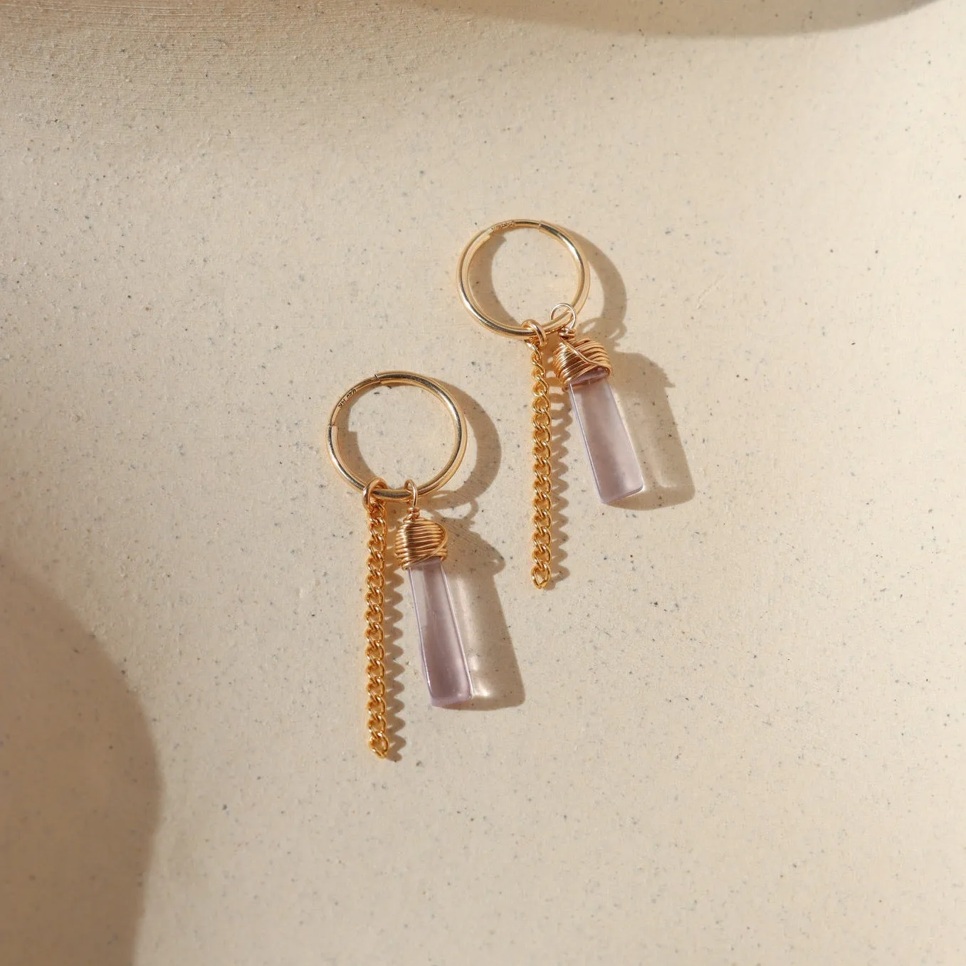 Pink Aura Hoops sold by Token Jewelry