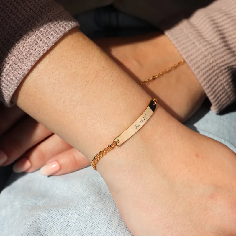 Engraved Bar Bracelet made by Token Jewelry