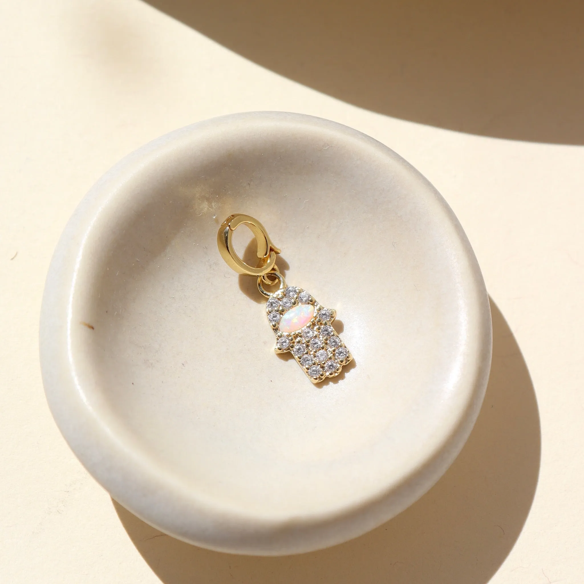 Opal Hamsa Charm sold by Token Jewelry