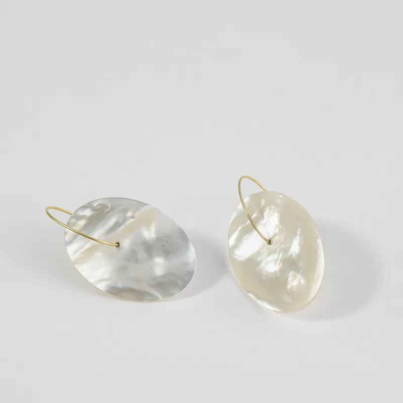 RForm Mother of Pearl Balance Earrings made by LINDQUIST