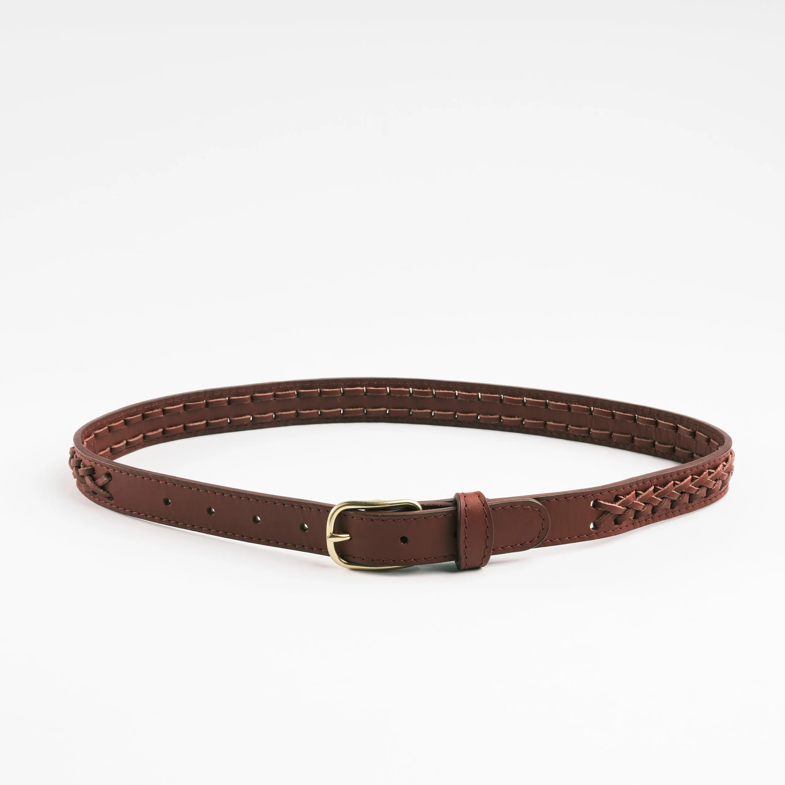 Braided Belt in Brick Vachetta sold by LINDQUIST