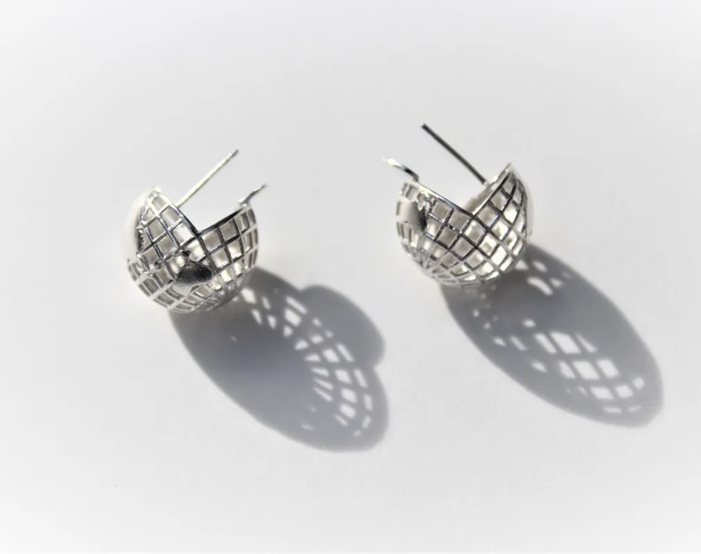 RForm Mesh Earth Earrings in Silver sold by LINDQUIST