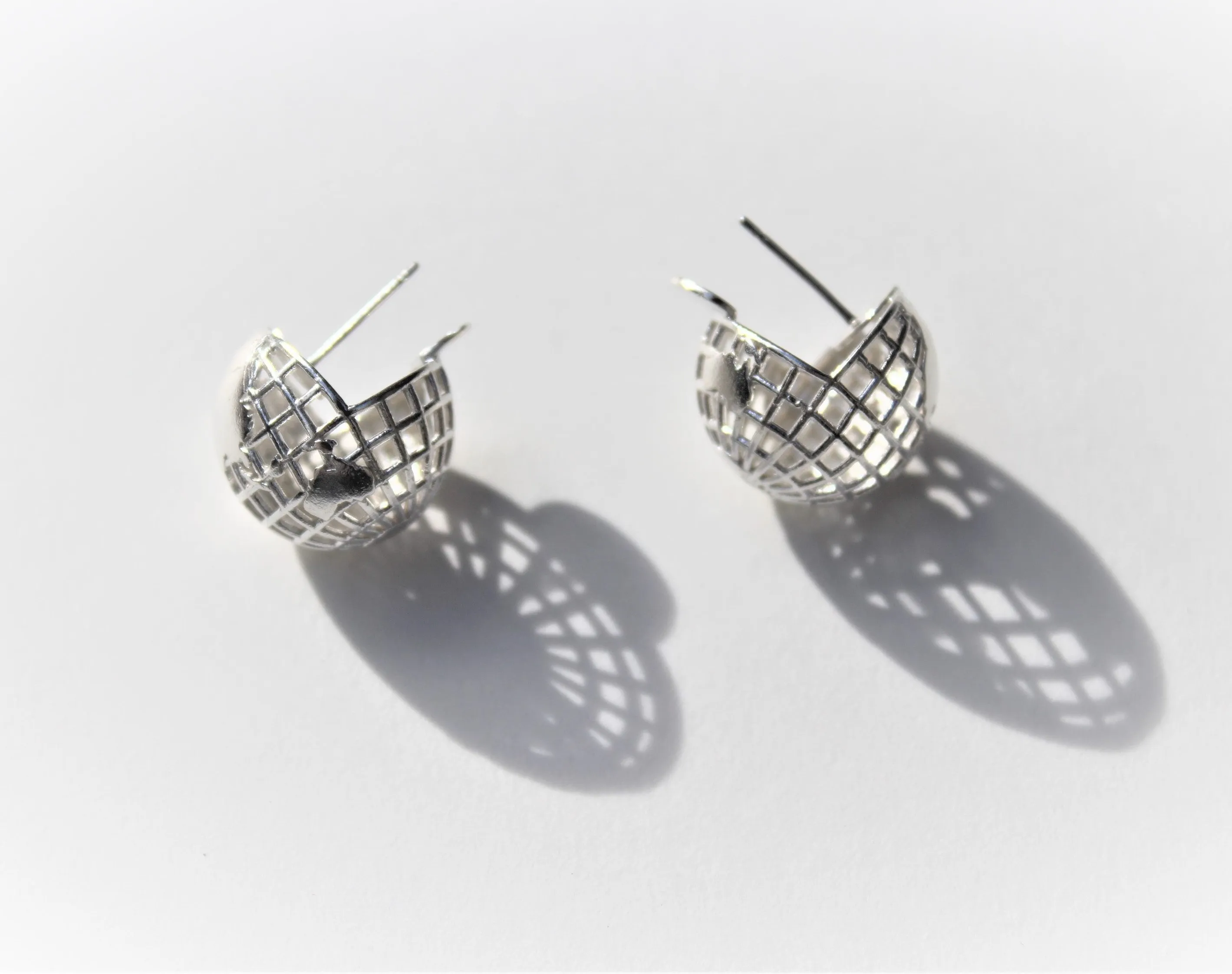 RForm Mesh Earth Earrings in Silver sold by LINDQUIST