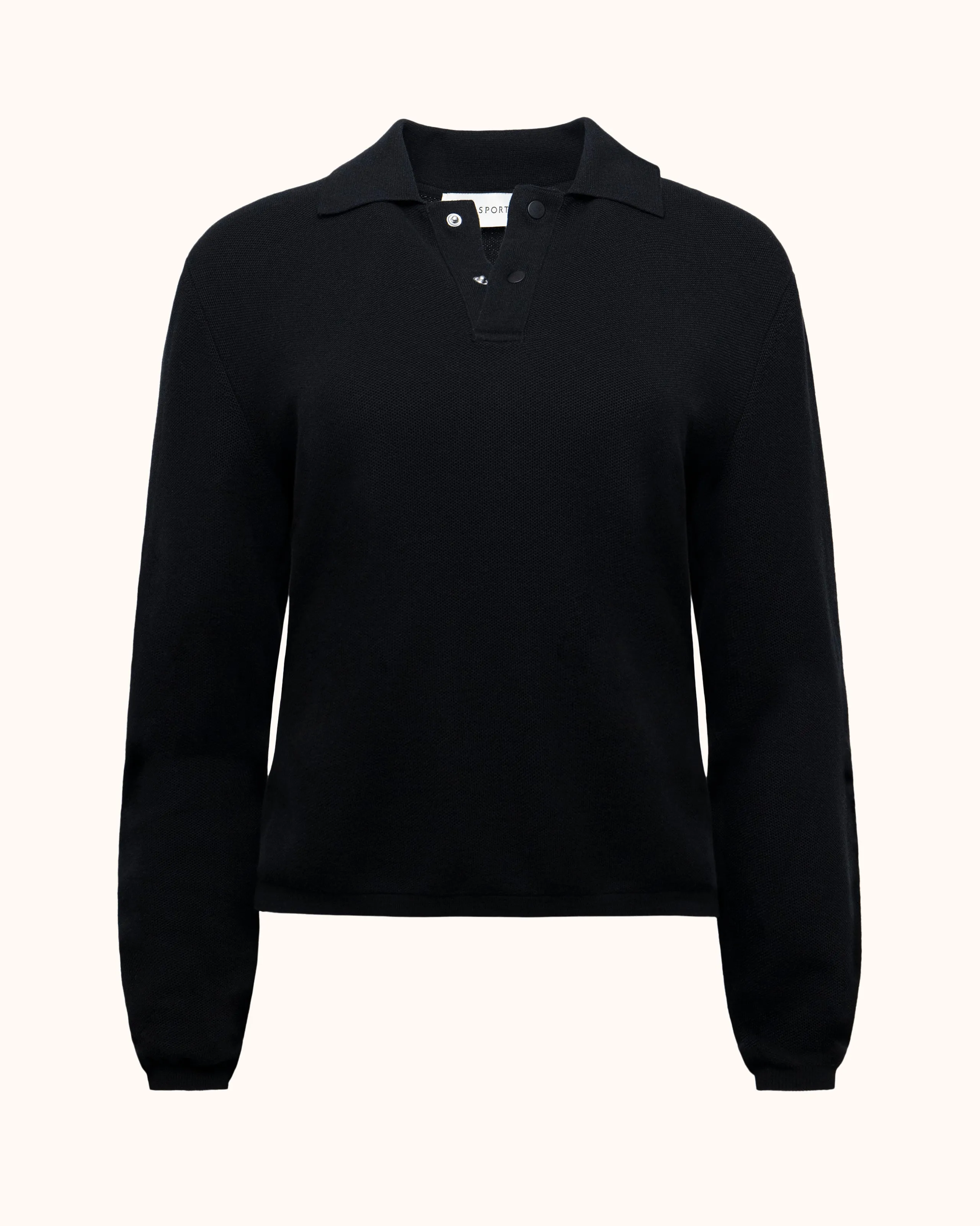 Long Sleeve Brooke Polo in Black sold by High Sport
