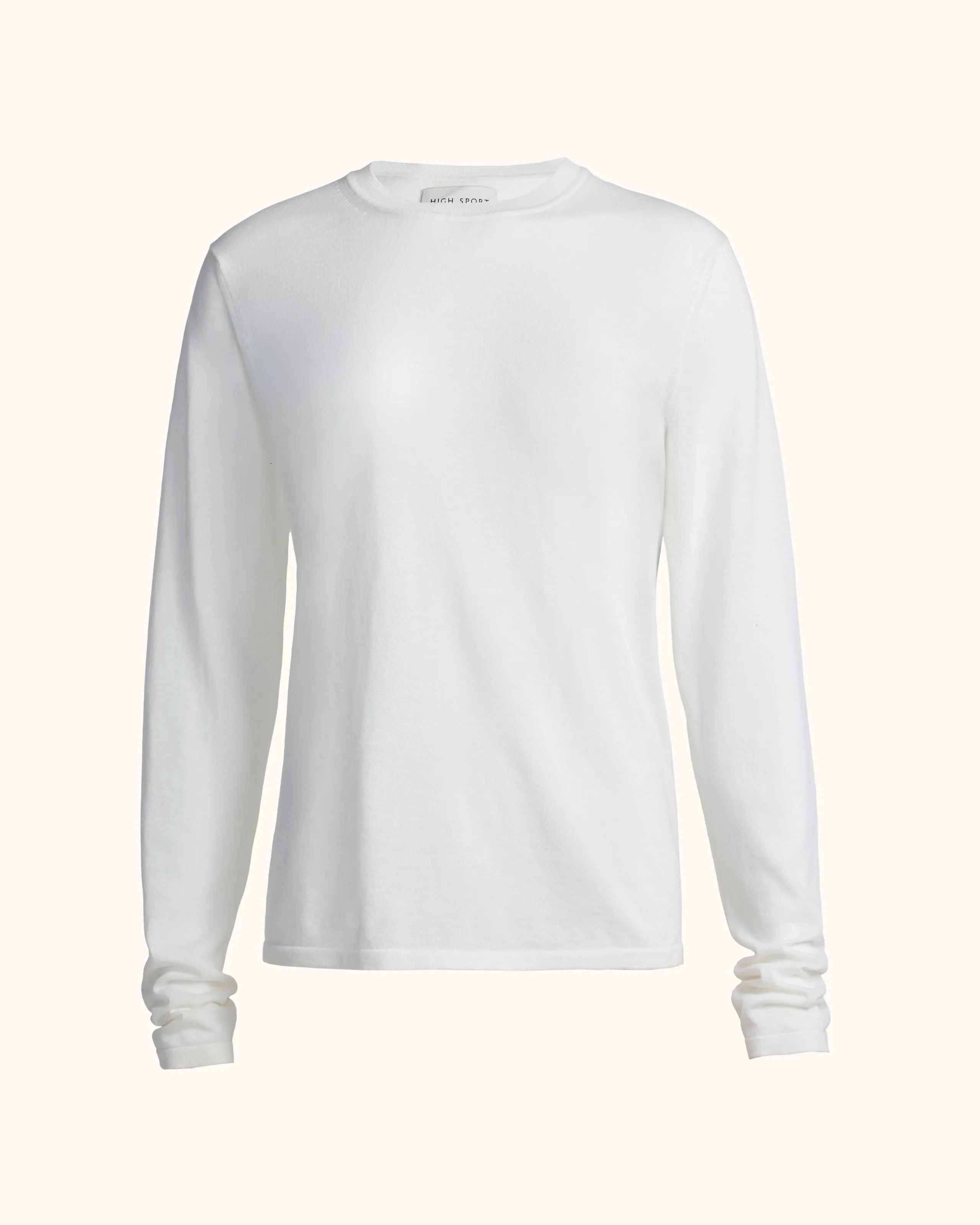 Long Sleeve Theo Tee in White sold by High Sport