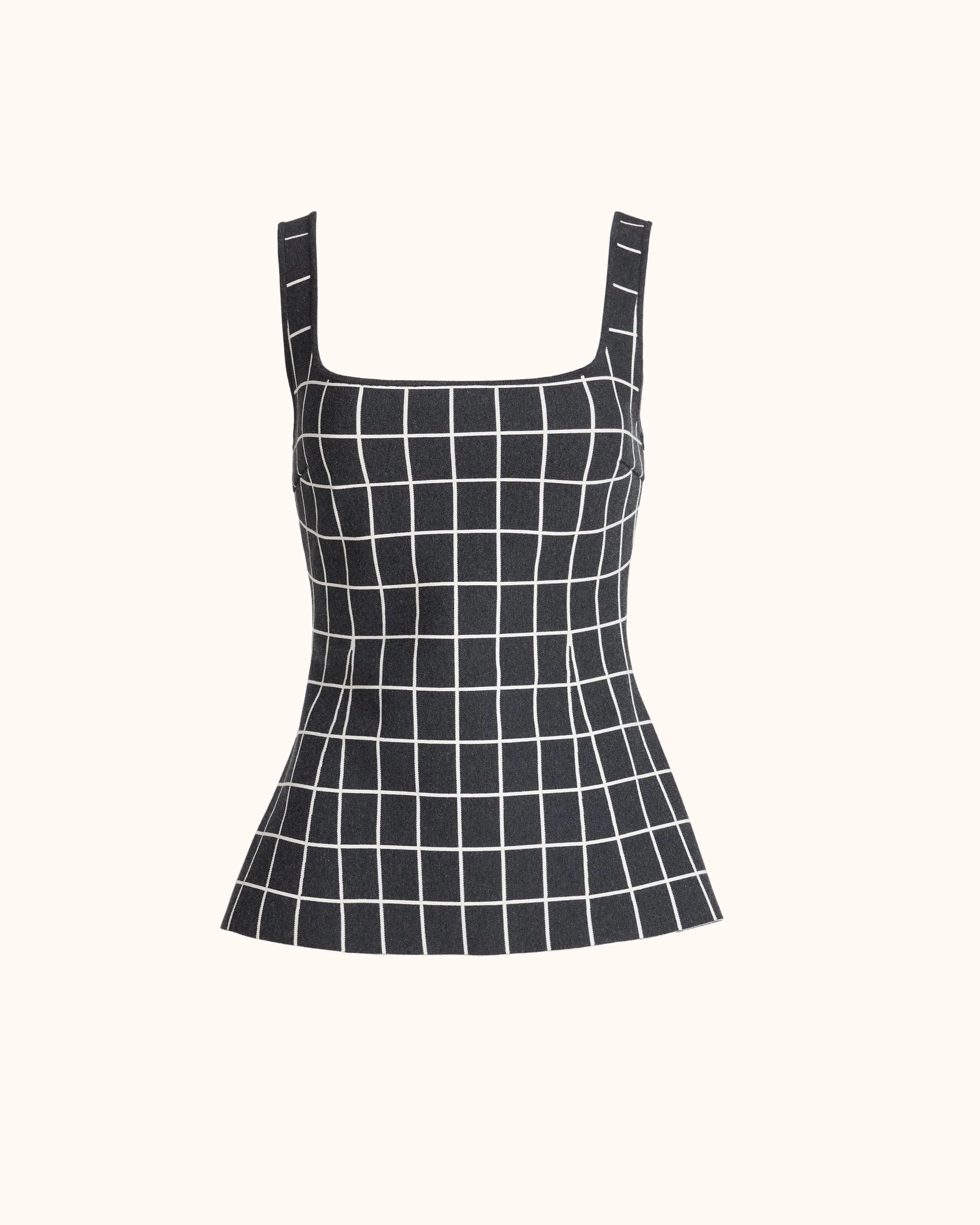 Inna Top in Charcoal Windowpane sold by High Sport