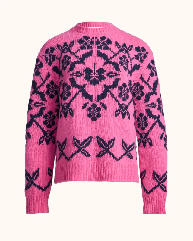 Georgia Fairisle Sweater in Pink Combo sold by High Sport