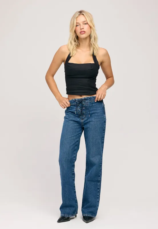 Hendrix Laced Mid Rise Straight - Celestia made by ÉTICA