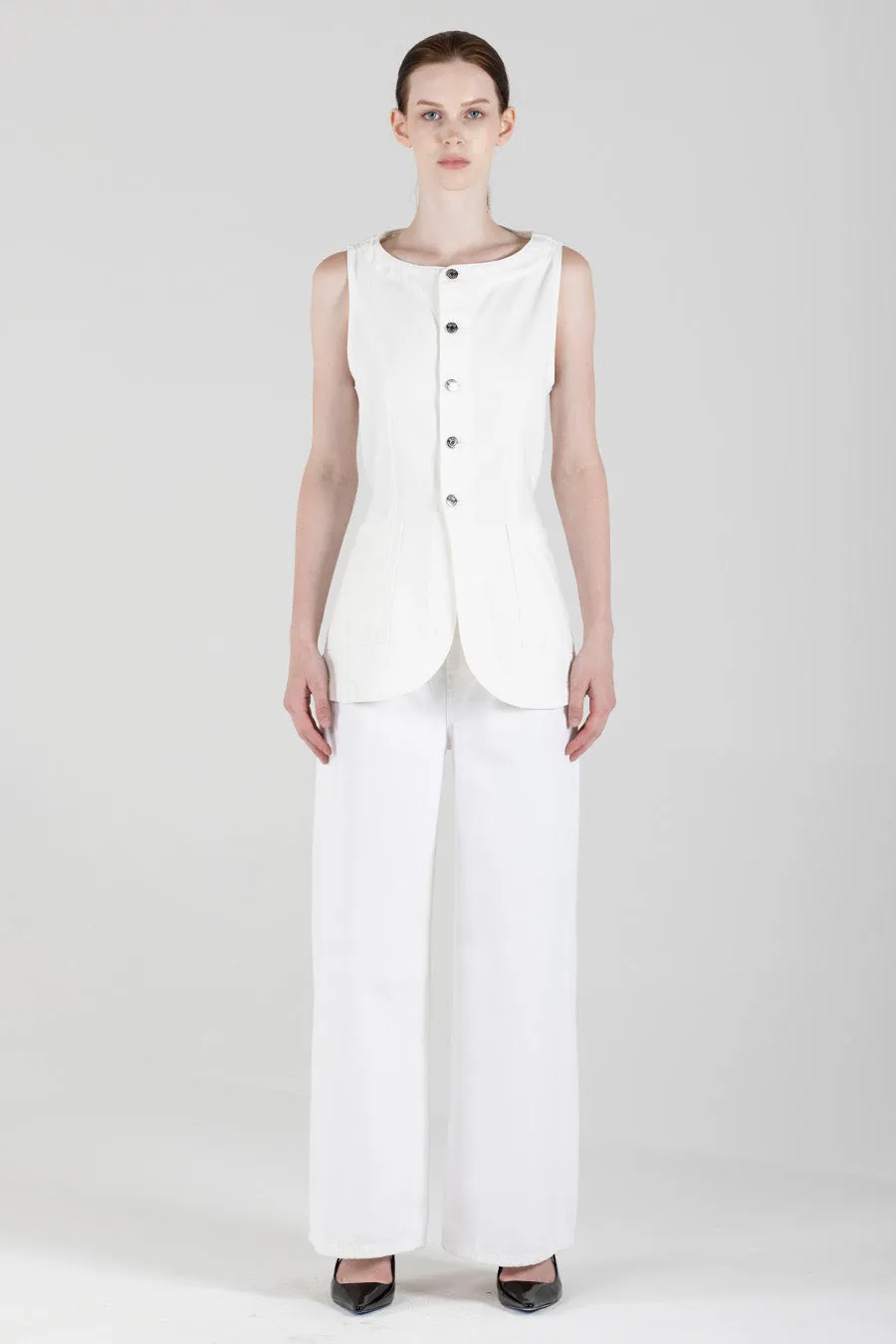 Jay Long Vest - Vintage White (FINAL SALE) sold by ÉTICA
