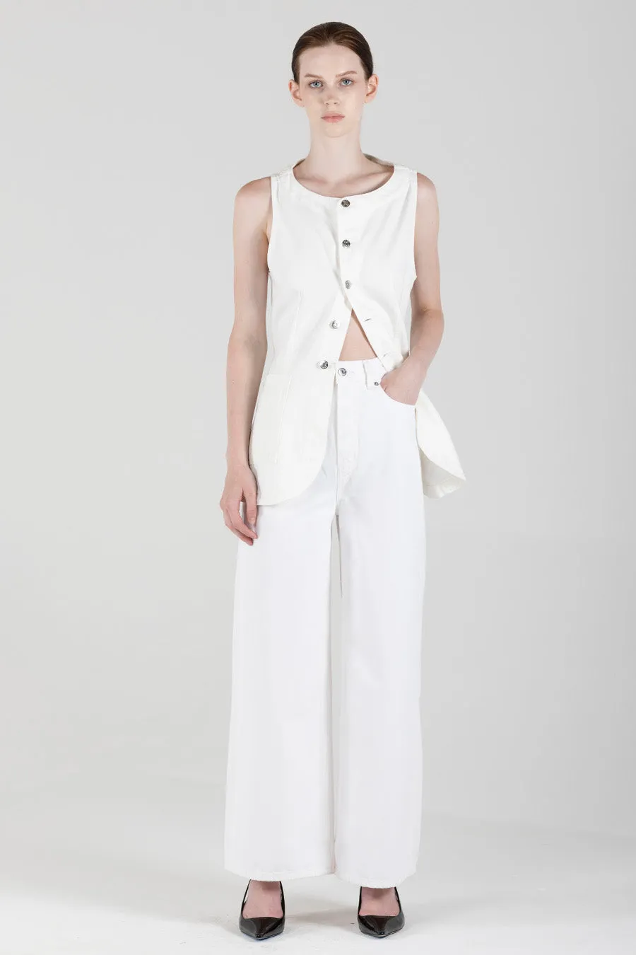 Jay Long Vest - Vintage White (FINAL SALE) sold by ÉTICA product image thumbnail 2