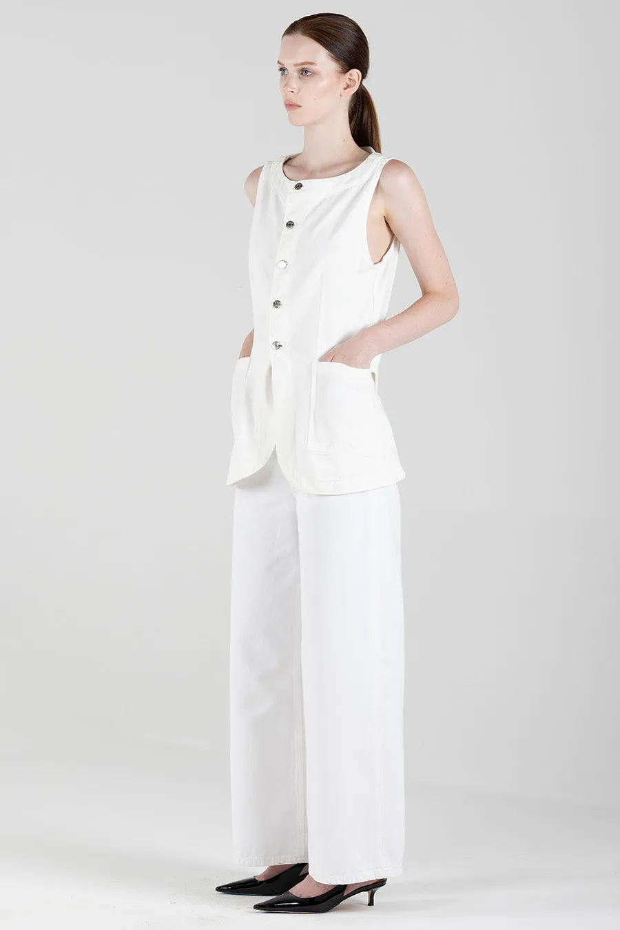 Jay Long Vest - Vintage White (FINAL SALE) sold by ÉTICA product image thumbnail 3