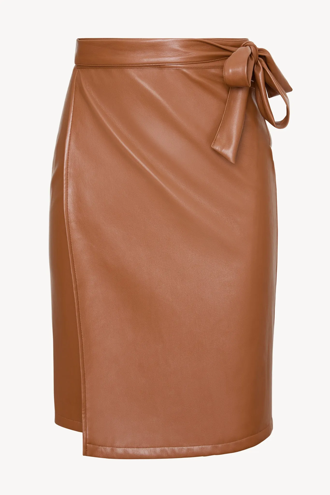 Peyton Skirt in Tobacco Vegan Leather sold by CABALLERO