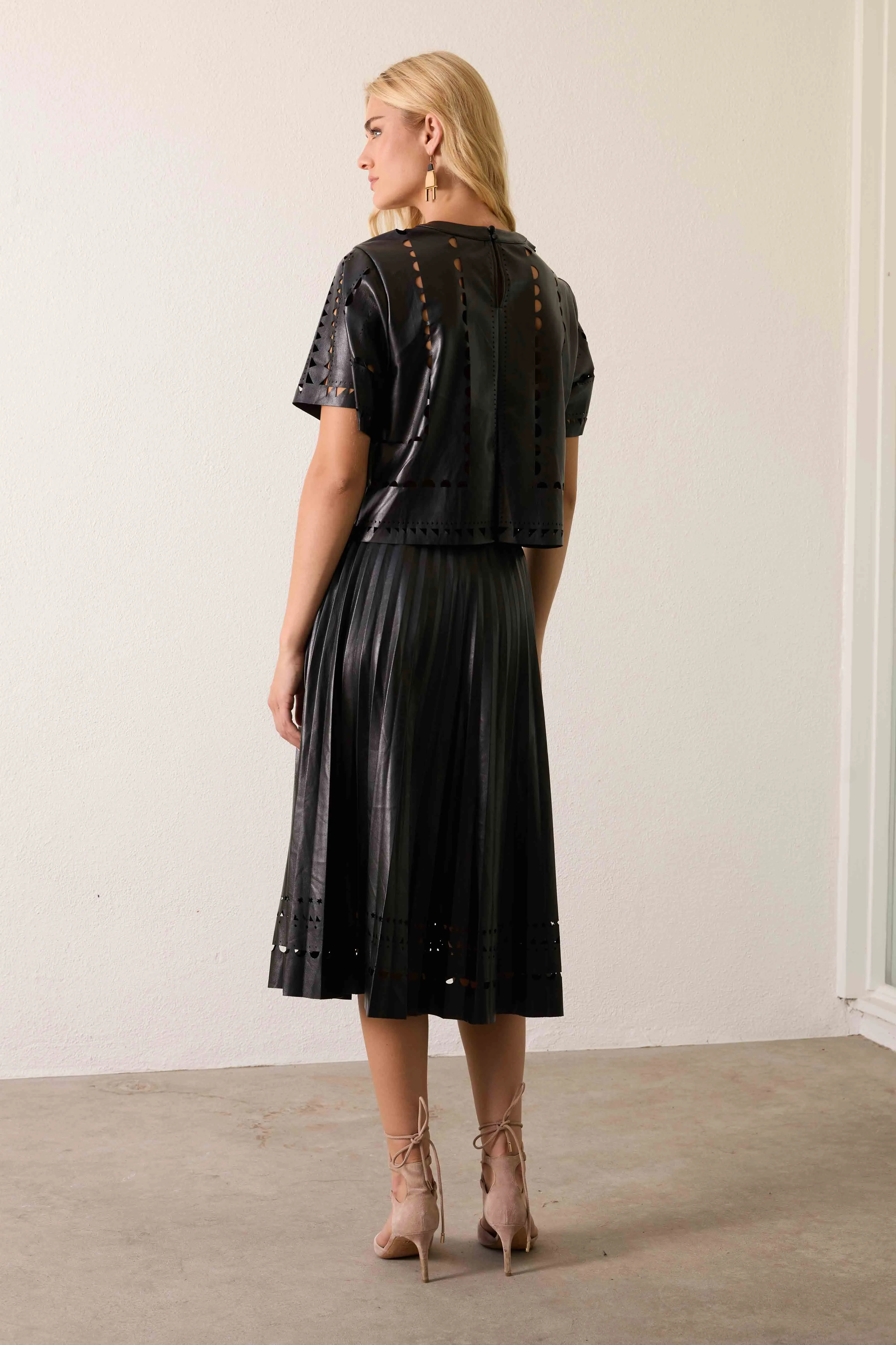 Alana Skirt in Black Vegan Leather sold by CABALLERO product image thumbnail 5