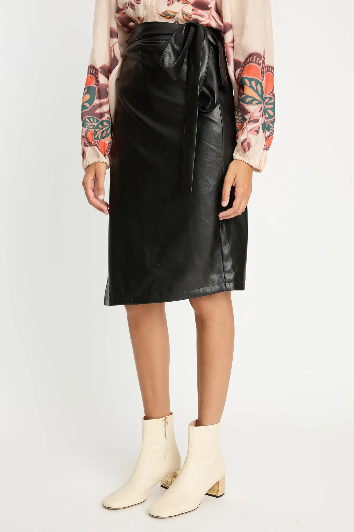 Peyton Skirt in Black Vegan Leather sold by CABALLERO product image thumbnail 4