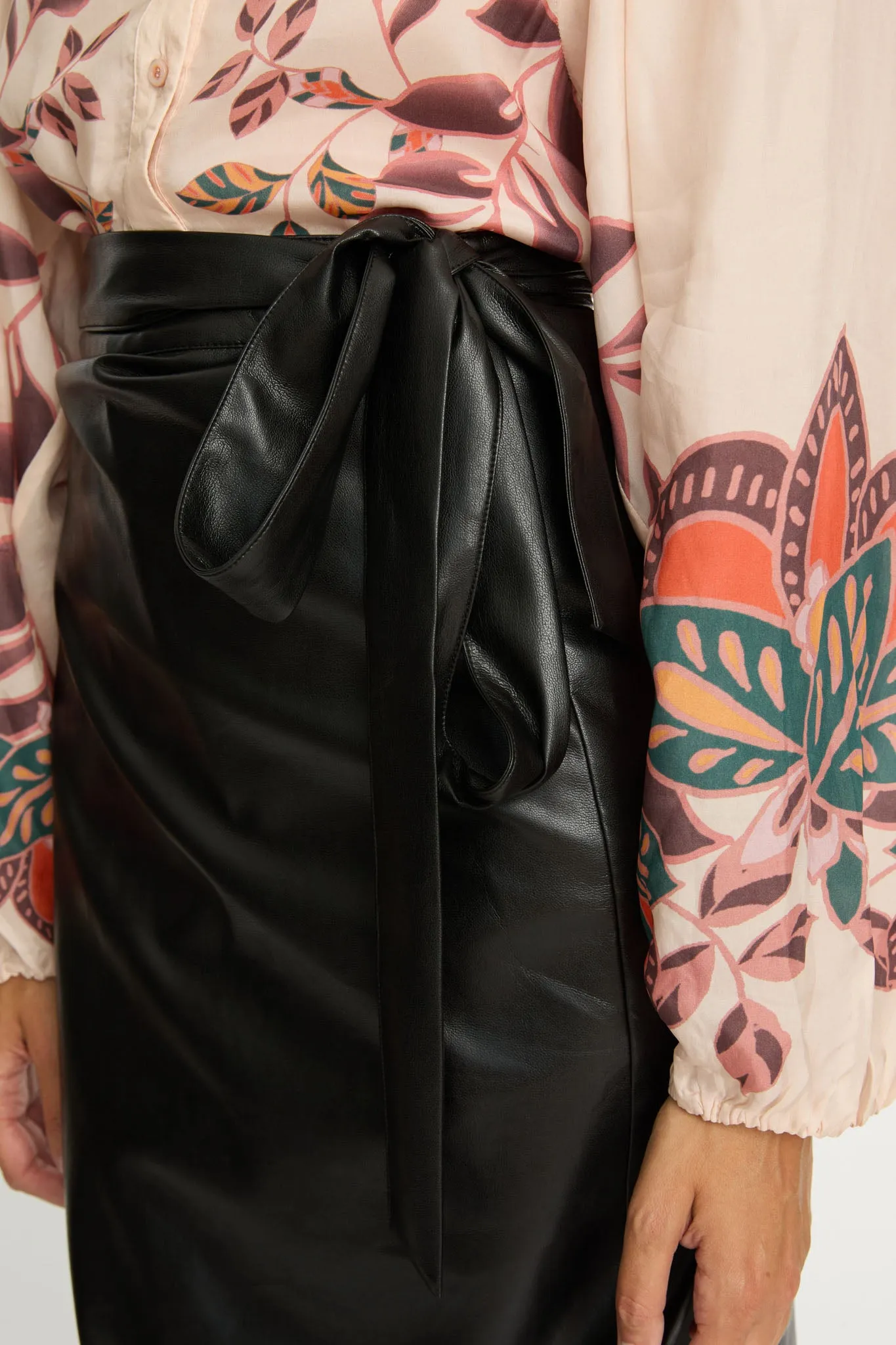 Peyton Skirt in Black Vegan Leather sold by CABALLERO product image thumbnail 5