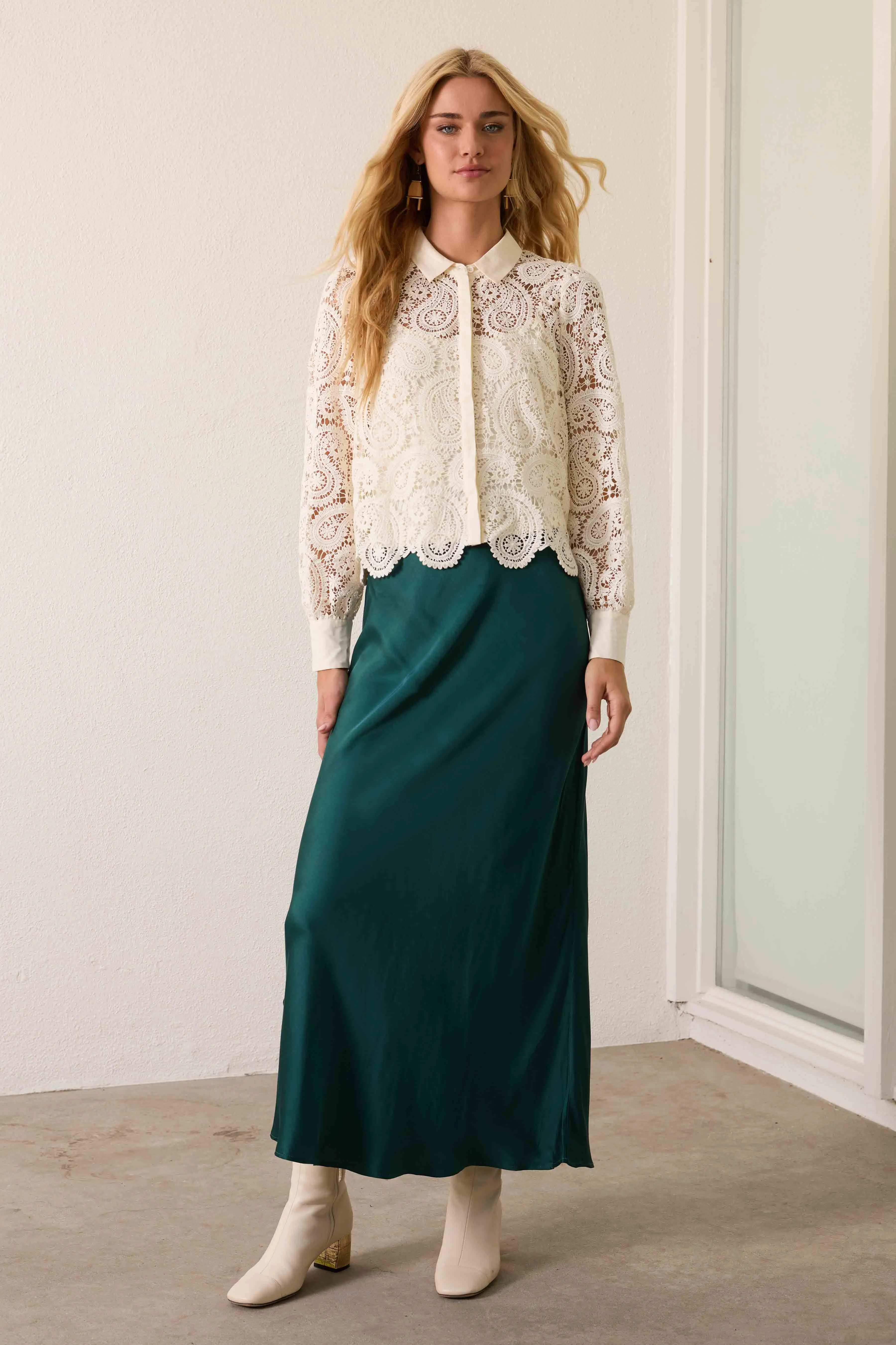 Bria Skirt in Sea Moss sold by CABALLERO product image thumbnail 2