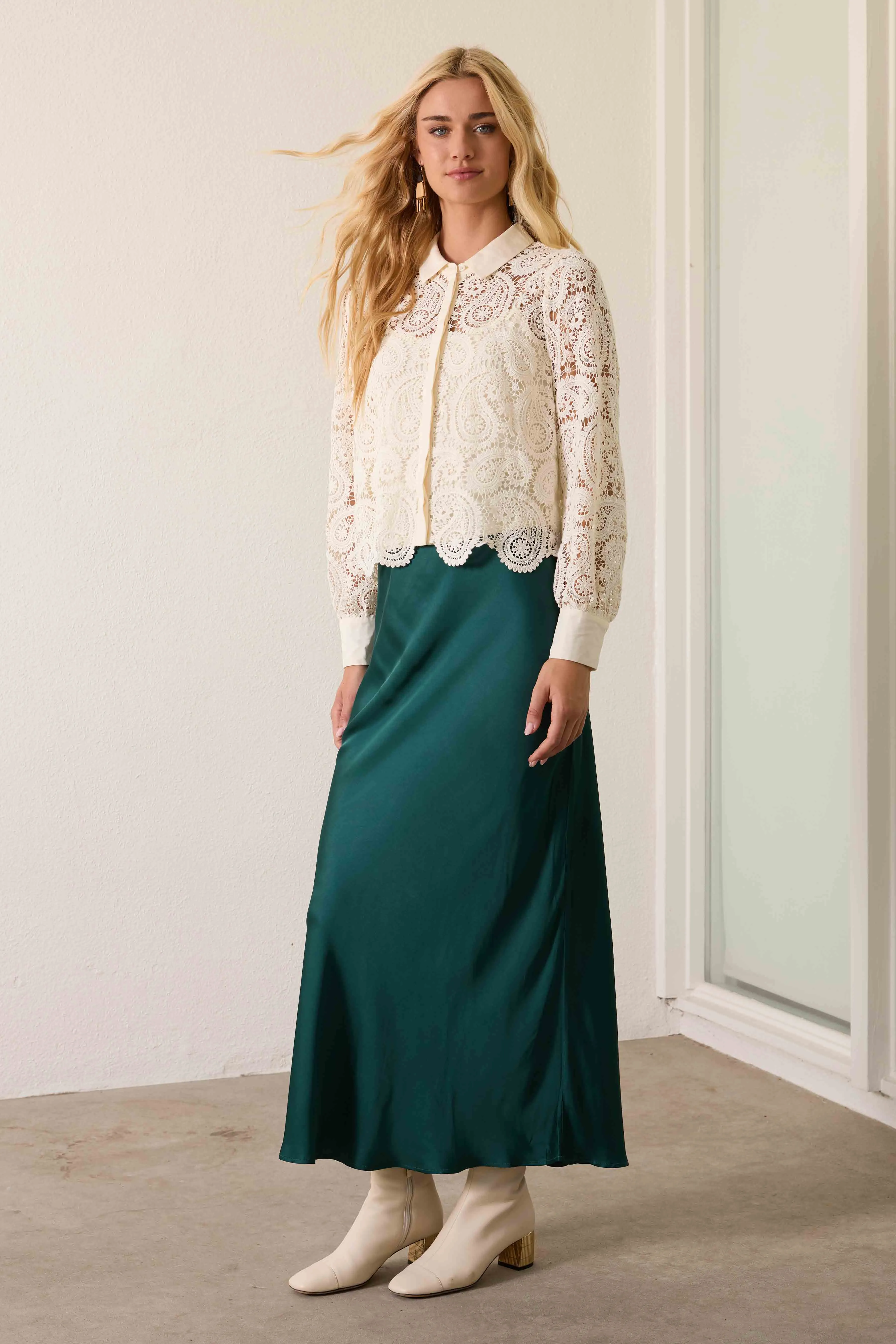 Bria Skirt in Sea Moss sold by CABALLERO product image thumbnail 3