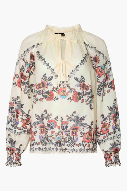 Vickie Top in Zebra Leaf sold by CABALLERO