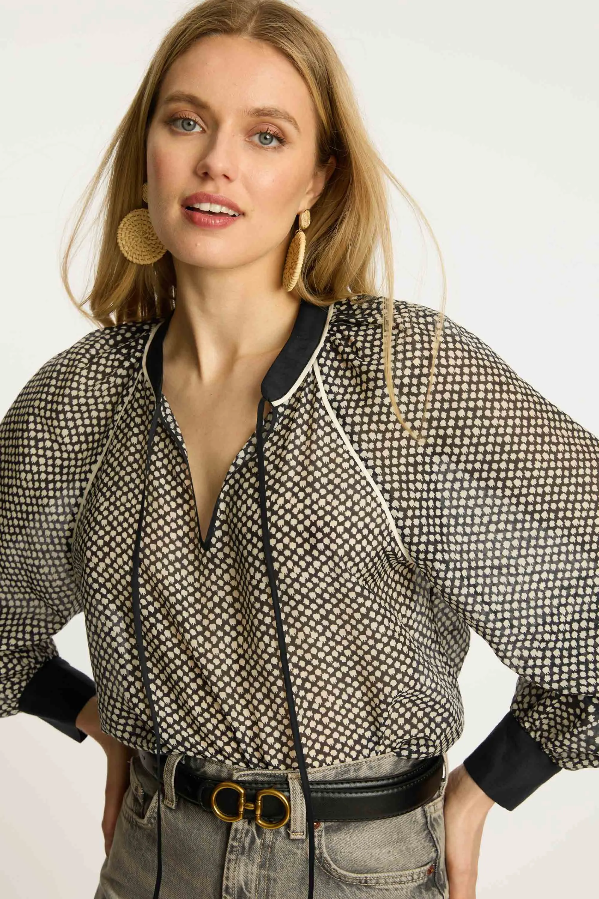 Sophie Top in Indigo Dot sold by CABALLERO product image thumbnail 5