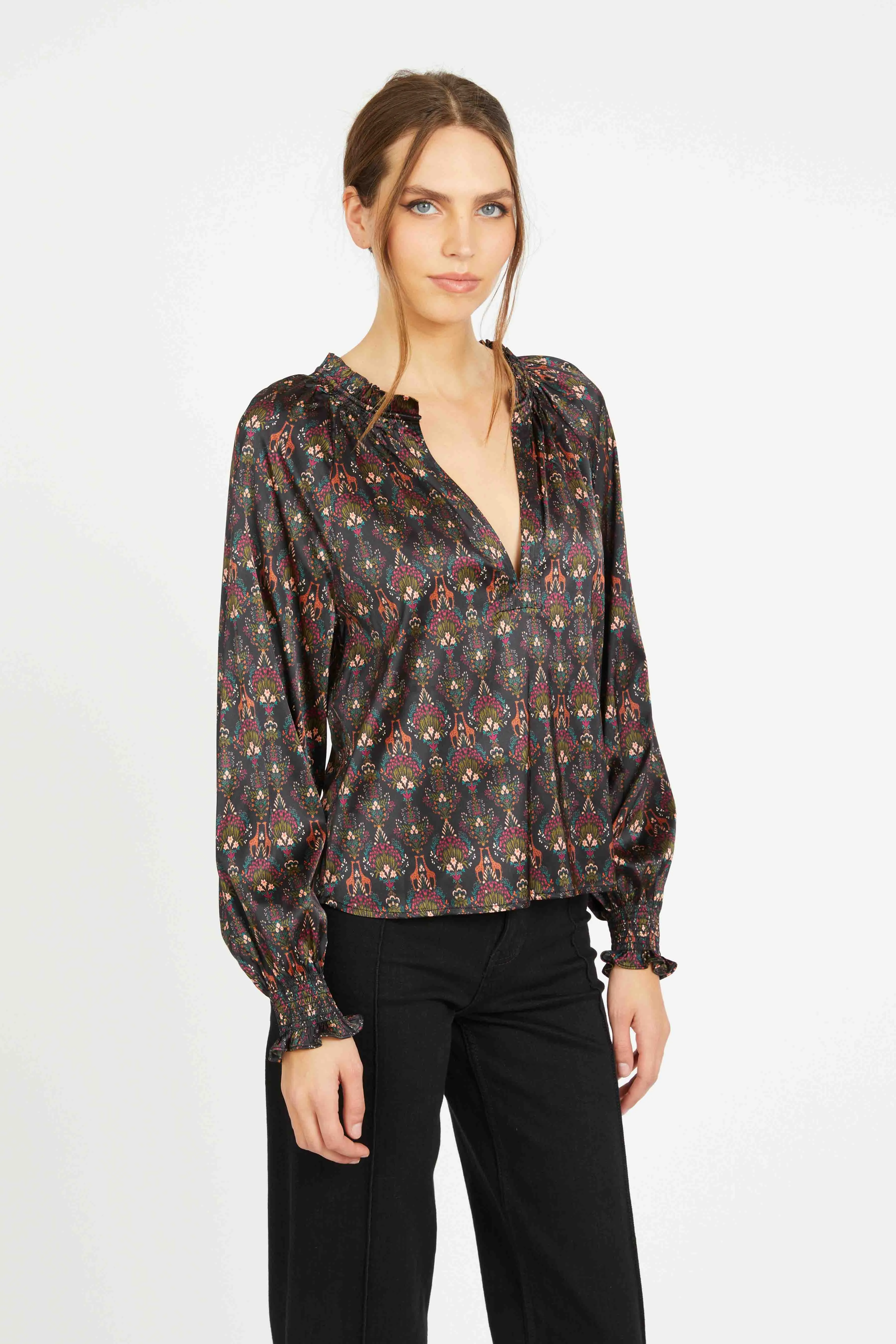 Vickie Top in Giraffe Bouquet sold by CABALLERO product image thumbnail 4
