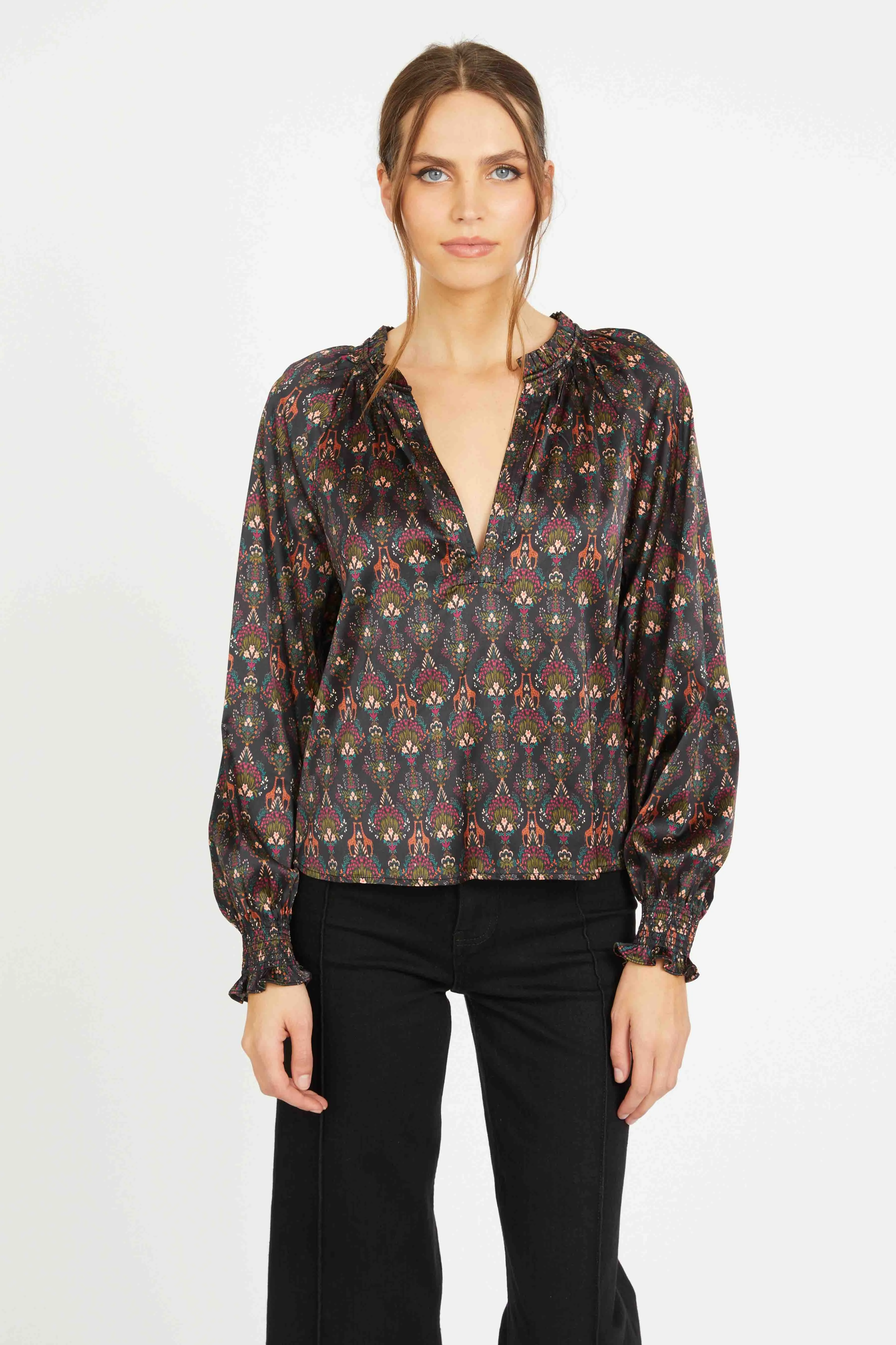 Vickie Top in Giraffe Bouquet sold by CABALLERO product image thumbnail 3