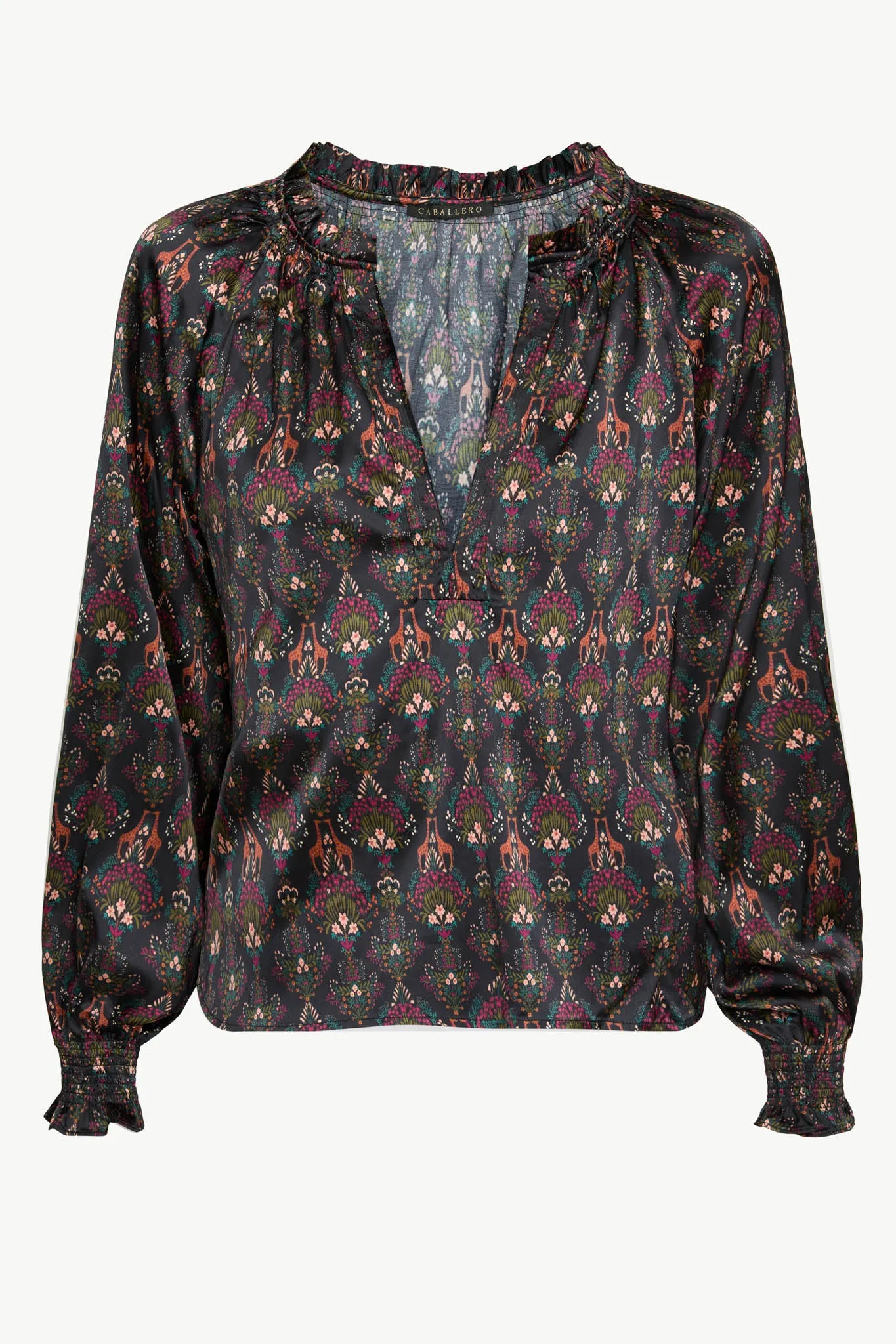 Vickie Top in Giraffe Bouquet sold by CABALLERO