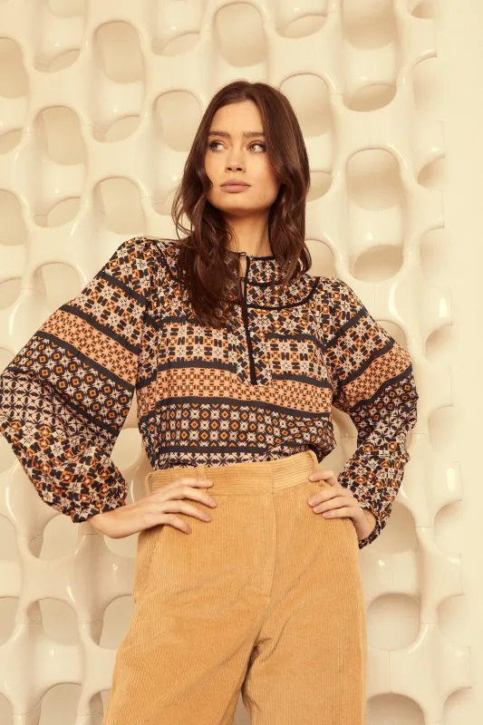 Emery Top in Autumn Tile sold by CABALLERO