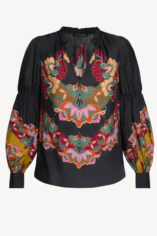 Jillian Top in Lacquer Bush Lily sold by CABALLERO