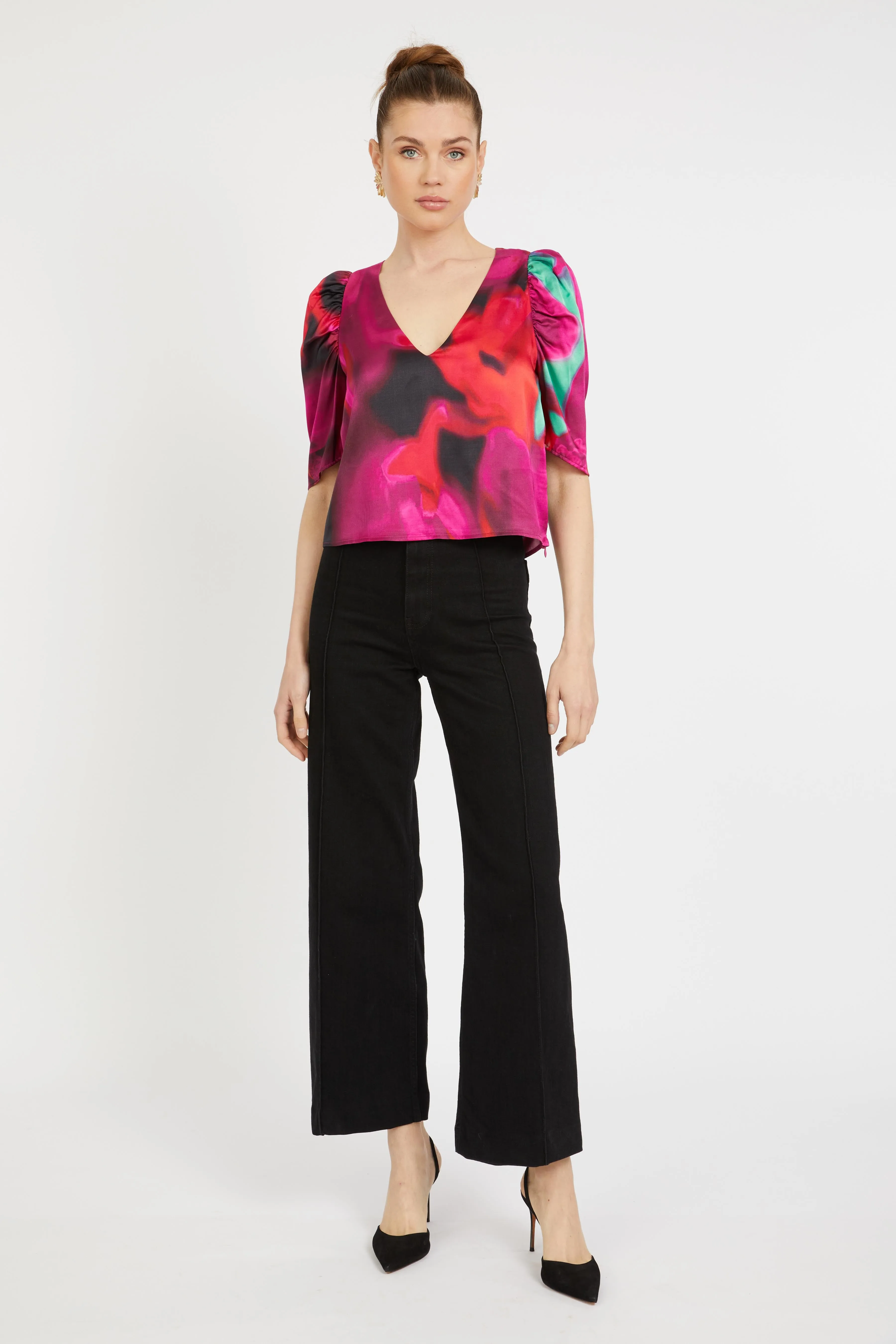 Arden Top in Blur Iris Bloom sold by CABALLERO product image thumbnail 2