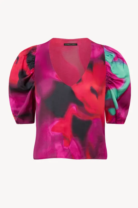 Arden Top in Blur Iris Bloom sold by CABALLERO