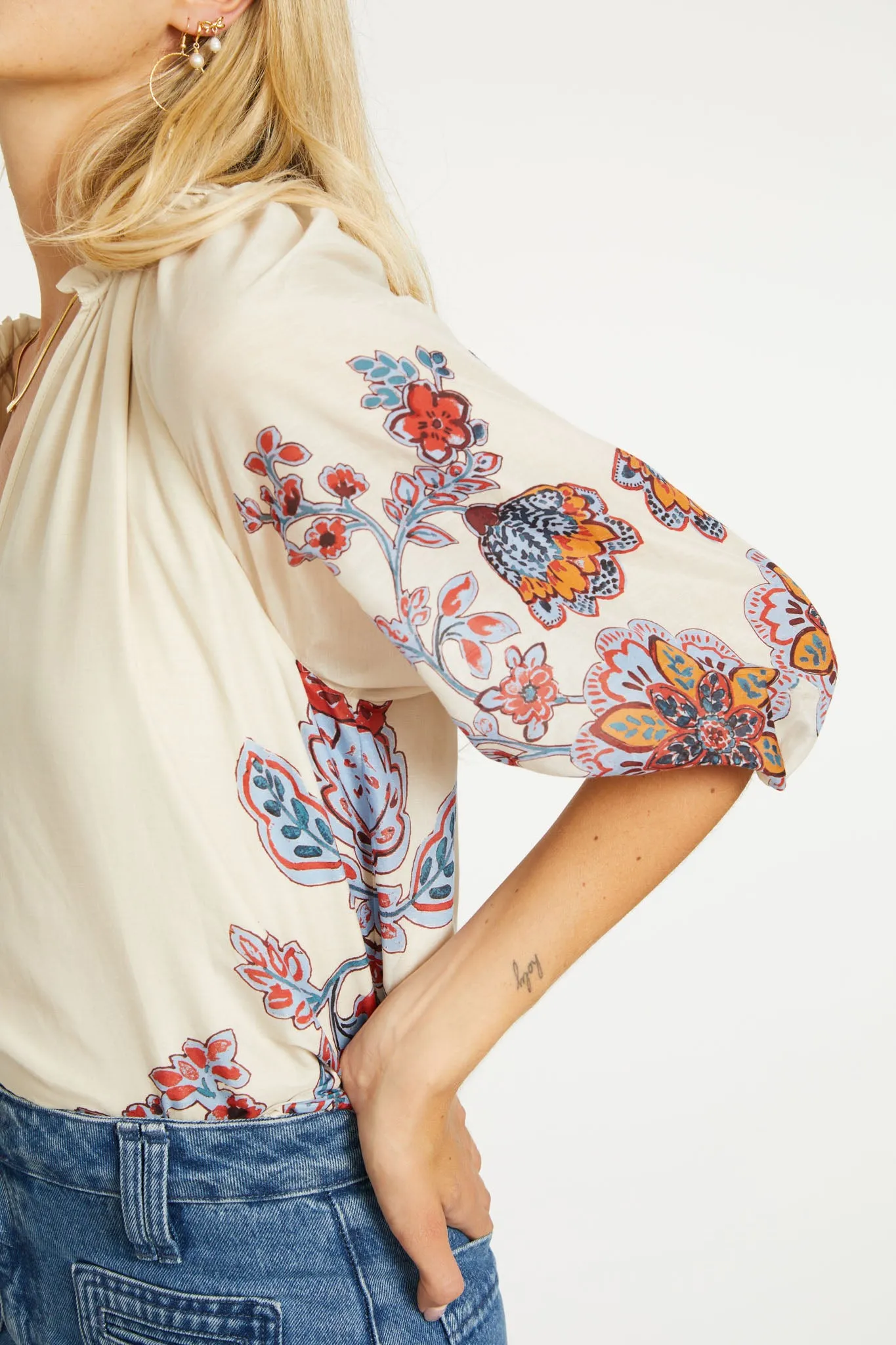 Zara Woodblock Bloom Top sold by CABALLERO product image thumbnail 4