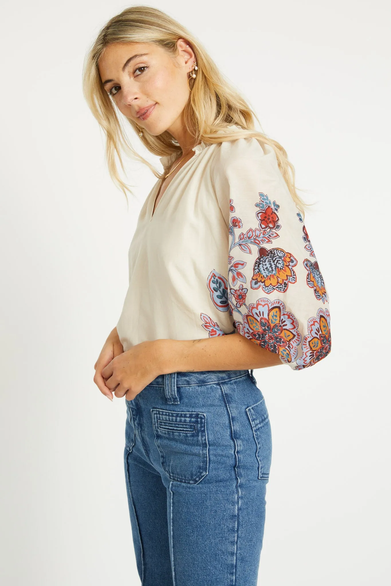 Zara Woodblock Bloom Top sold by CABALLERO product image thumbnail 3