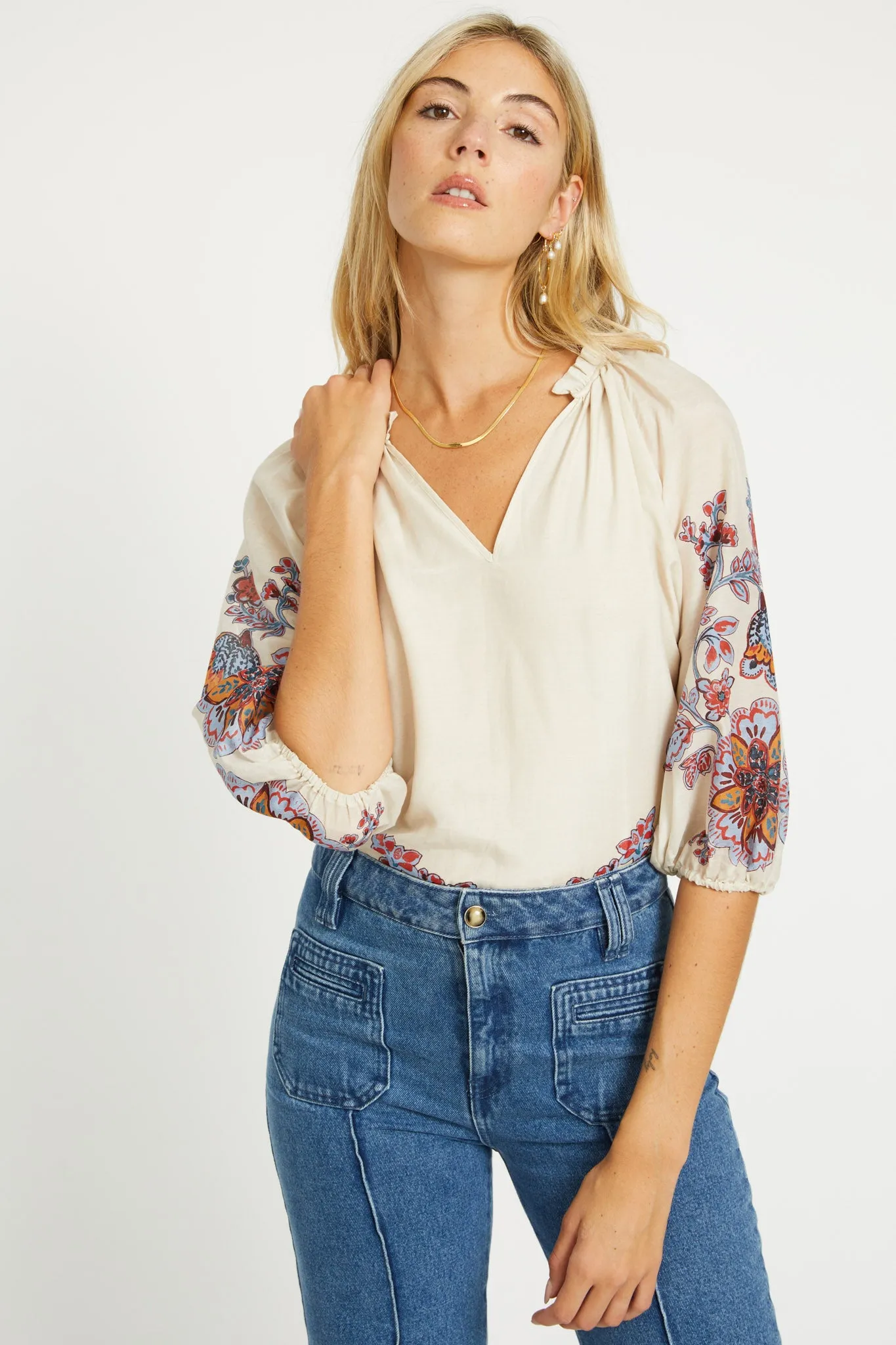 Zara Woodblock Bloom Top sold by CABALLERO product image thumbnail 2