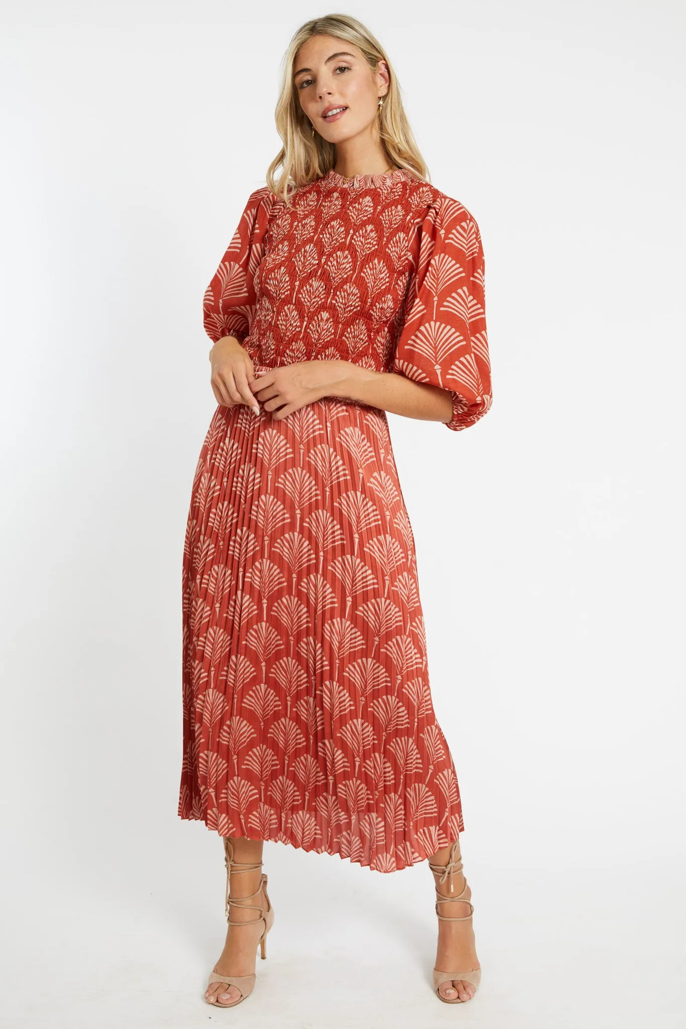 Lucille Rust Ginko Breeze Skirt sold by CABALLERO