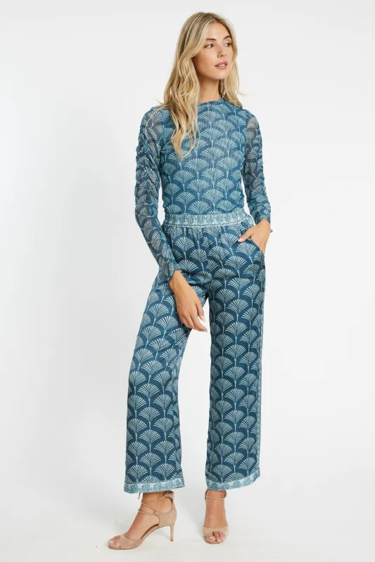 Max Teal Ginko Breeze Pant made by CABALLERO