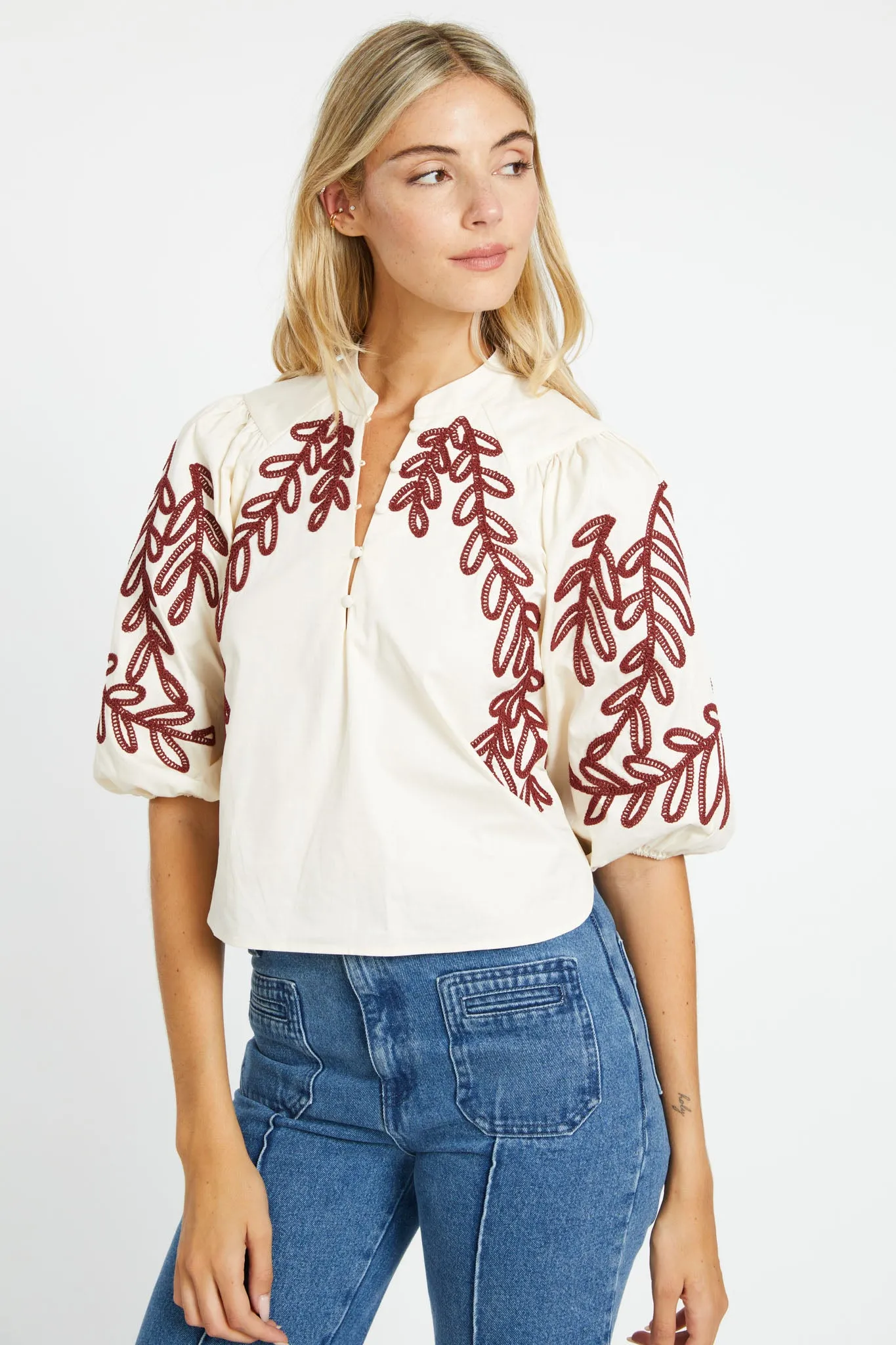 Elodie Ivory / Chocolate Top sold by CABALLERO product image thumbnail 3