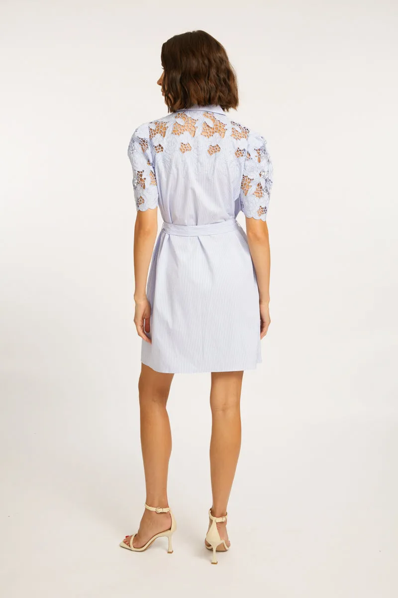 Clarette Blue Micro Stripe Dress sold by CABALLERO product image thumbnail 4