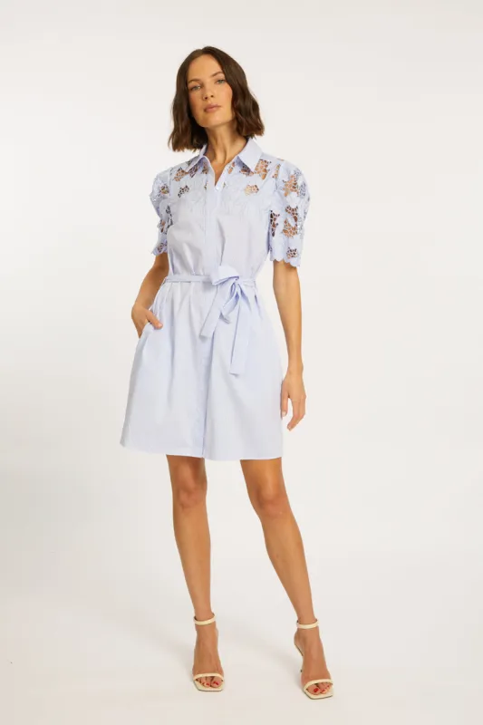 Clarette Blue Micro Stripe Dress sold by CABALLERO